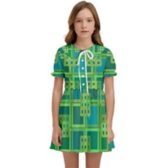 Green-abstract-geometric Kids  Sweet Collar Dress by Ket1n9