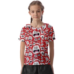 Another Monster Pattern Kids  Frill Chiffon Blouse by Ket1n9