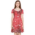 Christmas Pattern Red Inside Out Cap Sleeve Dress View3