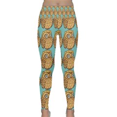 Owl-pattern-background Lightweight Velour Classic Yoga Leggings by Grandong