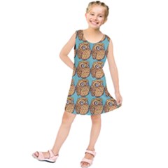 Owl Bird Pattern Kids  Tunic Dress by Grandong