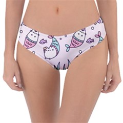 Cartoon Cat Cute Animal Design Drawing Illustration Kawaii Reversible Classic Bikini Bottoms by Grandong