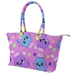 Seamless Pattern With Cute Kawaii Kittens Canvas Shoulder Bag by Grandong