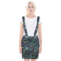 Psychedelic Mushrooms Background Braces Suspender Skirt by Ravend