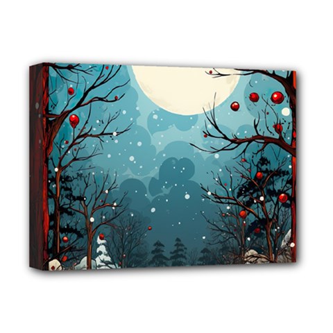 Christmas Frame Border Deluxe Canvas 16  X 12  (stretched)  by Vaneshop