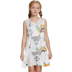 Art Pattern Design Wallpaper Background Print Kids  Sleeveless Tiered Mini Dress by Vaneshop