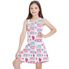 Love Mom Happy Mothers Day I Love Mom Graphic Kids  Lightweight Sleeveless Dress by Vaneshop