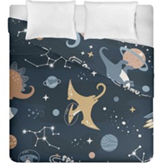 Space Theme Art Pattern Design Wallpaper Duvet Cover Double Side (king Size) by Vaneshop