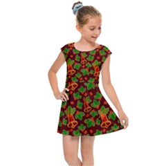 Template Christmas Pattern Kids  Cap Sleeve Dress by Pakjumat