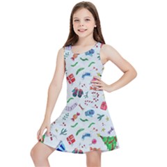 Illustration Christmas Pattern Kids  Lightweight Sleeveless Dress by Pakjumat