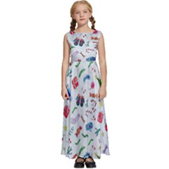 Illustration Christmas Pattern Kids  Satin Sleeveless Maxi Dress by Pakjumat