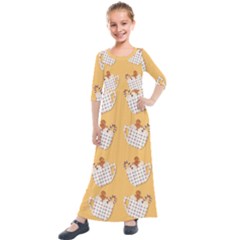 Background Stars Pattern Wallpaper Kids  Quarter Sleeve Maxi Dress by Pakjumat