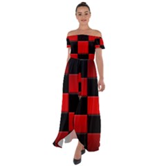 Black And Red Backgrounds- Off Shoulder Open Front Chiffon Dress by Amaryn4rt