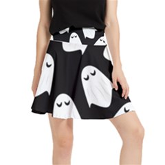 Ghost Halloween Pattern Waistband Skirt by Amaryn4rt