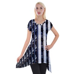 Architecture-building-pattern Short Sleeve Side Drop Tunic by Amaryn4rt