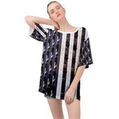 Architecture-building-pattern Oversized Chiffon Top by Amaryn4rt