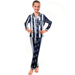 Architecture-building-pattern Kids  Satin Long Sleeve Pajamas Set by Amaryn4rt