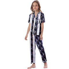 Architecture-building-pattern Kids  Satin Short Sleeve Pajamas Set by Amaryn4rt