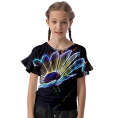 Flower Pattern-design-abstract-background Kids  Cut Out Flutter Sleeves by Amaryn4rt