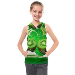 Kiwi Fruit Vitamins Healthy Cut Kids  Sleeveless Hoodie by Amaryn4rt