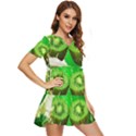 Kiwi Fruit Vitamins Healthy Cut Tiered Short Sleeve Babydoll Dress View2