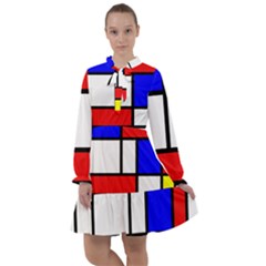 Mondrian-red-blue-yellow All Frills Chiffon Dress by Amaryn4rt