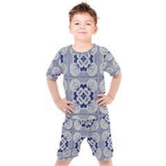 Ceramic-portugal-tiles-wall Kids  T-shirt And Shorts Set by Amaryn4rt