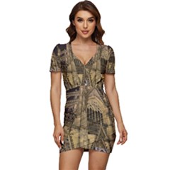 Cologne-church-evening-showplace Low Cut Cap Sleeve Mini Dress by Amaryn4rt