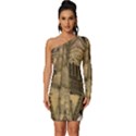 Cologne-church-evening-showplace Long Sleeve One Shoulder Mini Dress View1