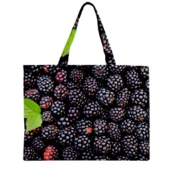 Blackberries-background-black-dark Zipper Mini Tote Bag by Amaryn4rt