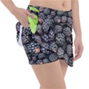 Blackberries-background-black-dark Classic Tennis Skirt View3