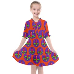 Christmas Candles Seamless Pattern Kids  All Frills Chiffon Dress by Amaryn4rt