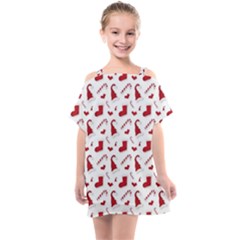 Christmas Template Advent Cap Kids  One Piece Chiffon Dress by Amaryn4rt