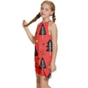 Christmas Christmas Tree Pattern Kids  Halter Collar Waist Tie Chiffon Dress View2