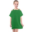 Green Christmas Tree Pattern Background Kids  One Piece Chiffon Dress View1