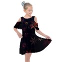 Christmas-background-motif-star Kids  Shoulder Cutout Chiffon Dress View1