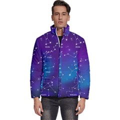 Realistic-night-sky-poster-with-constellations Men s Puffer Bubble Jacket Coat by Amaryn4rt