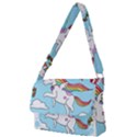 Merry Christmas Xmas Doodle Sketch Cartoon Unicorn Full Print Messenger Bag (S) View1