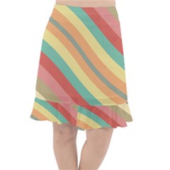 Pattern Design Abstract Pastels Fishtail Chiffon Skirt by Pakjumat