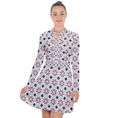 Tile Pattern Design Flowers Long Sleeve Panel Dress by Pakjumat