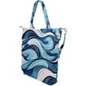 Pattern Ocean Waves Arctic Ocean Blue Nature Sea Shoulder Tote Bag View2
