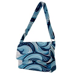 Pattern Ocean Waves Arctic Ocean Blue Nature Sea Full Print Messenger Bag (l) by Pakjumat