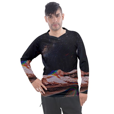 Retro Vintage Space Galaxy Men s Pique Long Sleeve T-shirt by Pakjumat