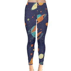 Space Galaxy Planet Universe Stars Night Fantasy Everyday Leggings  by Pakjumat