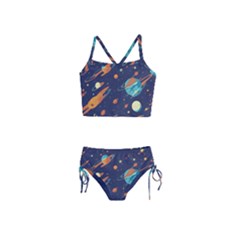 Space Galaxy Planet Universe Stars Night Fantasy Girls  Tankini Swimsuit by Pakjumat