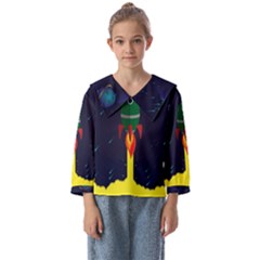 Rocket Halftone Astrology Astronaut Kids  Sailor Shirt by Pakjumat