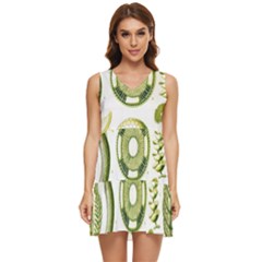 Algae Green Algae Chlorophyceae Tiered Sleeveless Mini Dress by Pakjumat