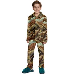 Turtles Leatherback Sea Turtle Kids  Long Sleeve Velvet Pajamas Set by Pakjumat