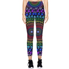 3d Psychedelic Shape Circle Dots Color Pocket Leggings  by Modalart