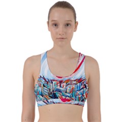 Artistic Psychedelic Art Back Weave Sports Bra by Modalart